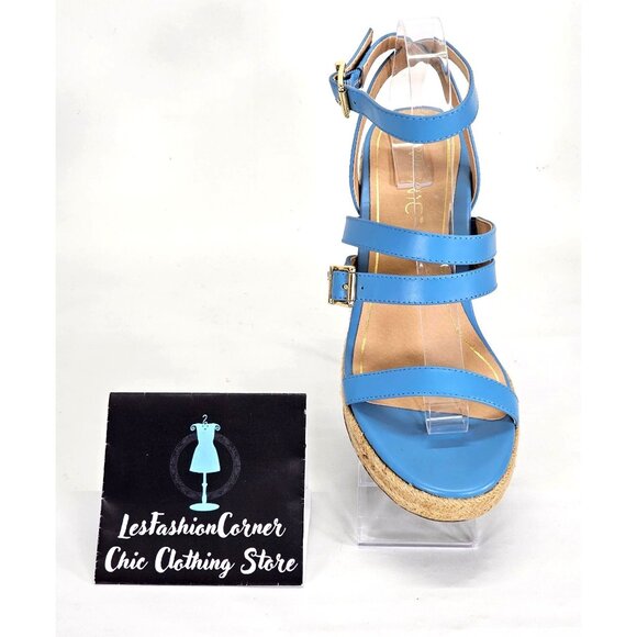 NWOB Vionic Women's Sabina Blue Strappy Wedge Espadrille Sandals Sz 8 037 - Picture 15 of 16